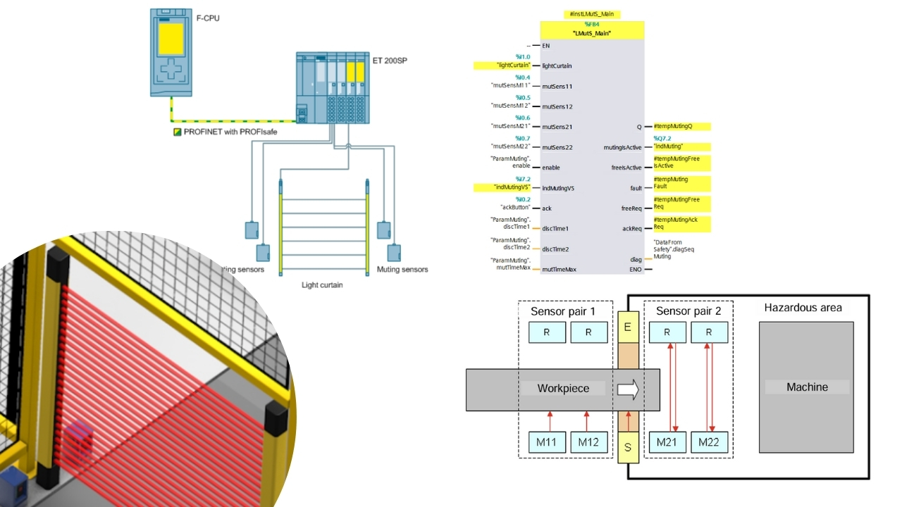 Light curtain muting function