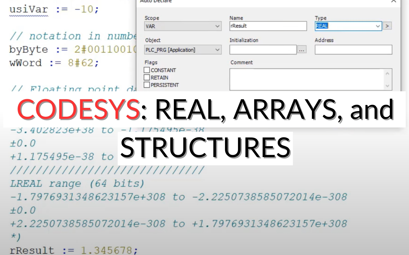 Codesys: Data Structures in CODESYS: Practical Use of Arrays and Structures - Part #6