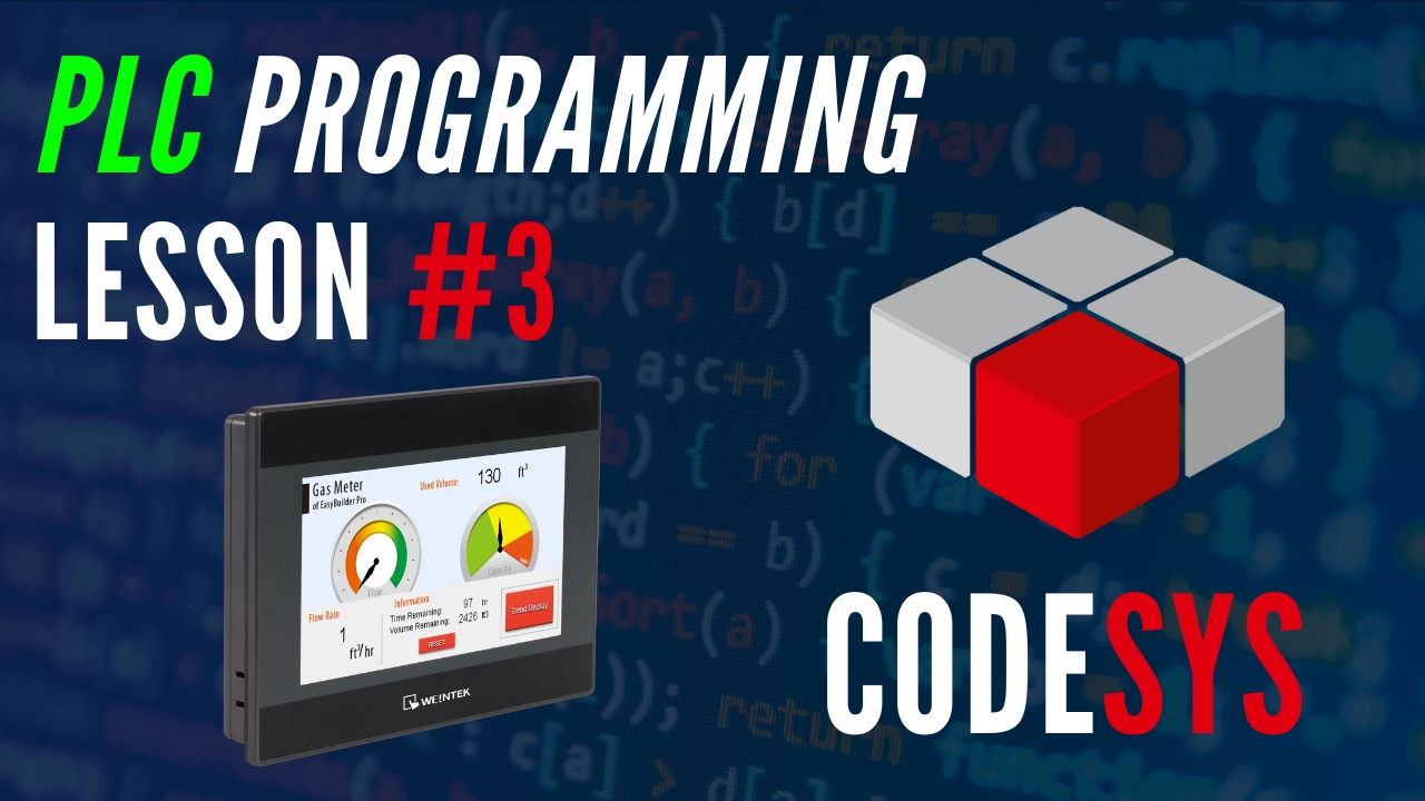 Codesys PLC programming TUTORIAL: Lesson 3 - HMI visualization in simulator