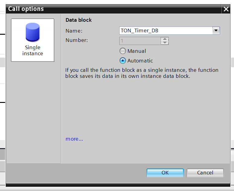 TON Timer Data Block